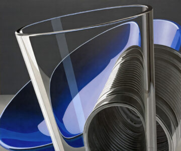 Composition with Glass, Tin Can and Dish Oil/panel 80 X 96 cm